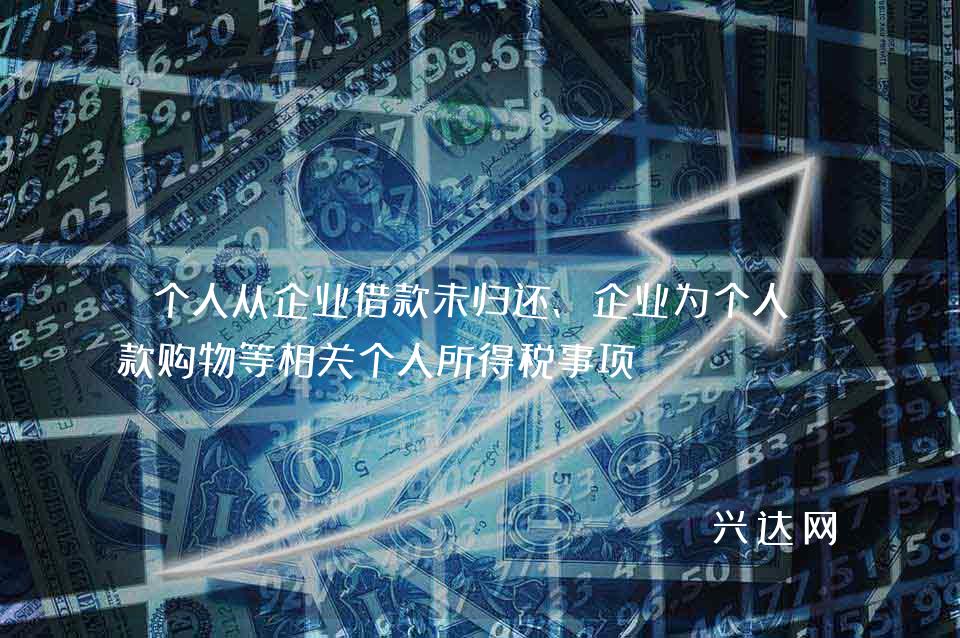 个人从企业借款未归还、企业为个人付款购物等相关个人所得税事项 