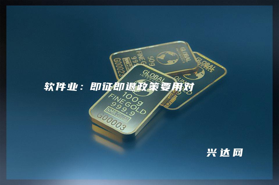 软件业：即征即退政策要用对 